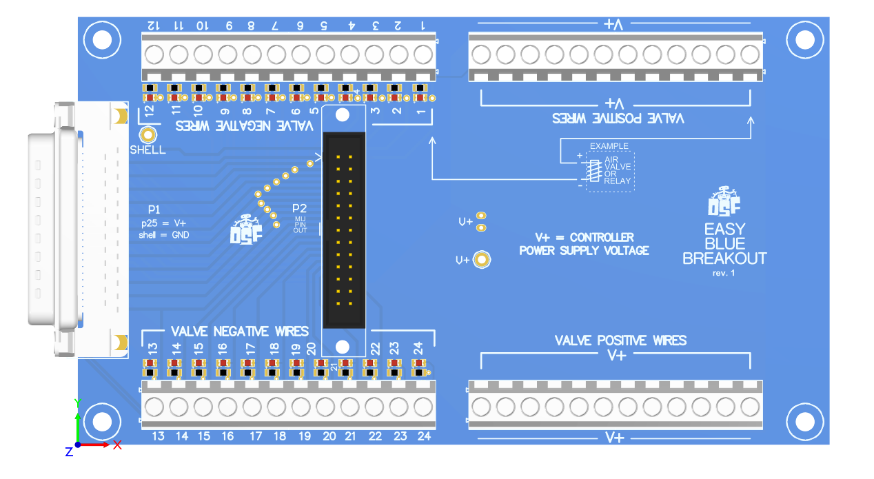 (image for) DB25 Easy Blue Breakout Terminal Adapter